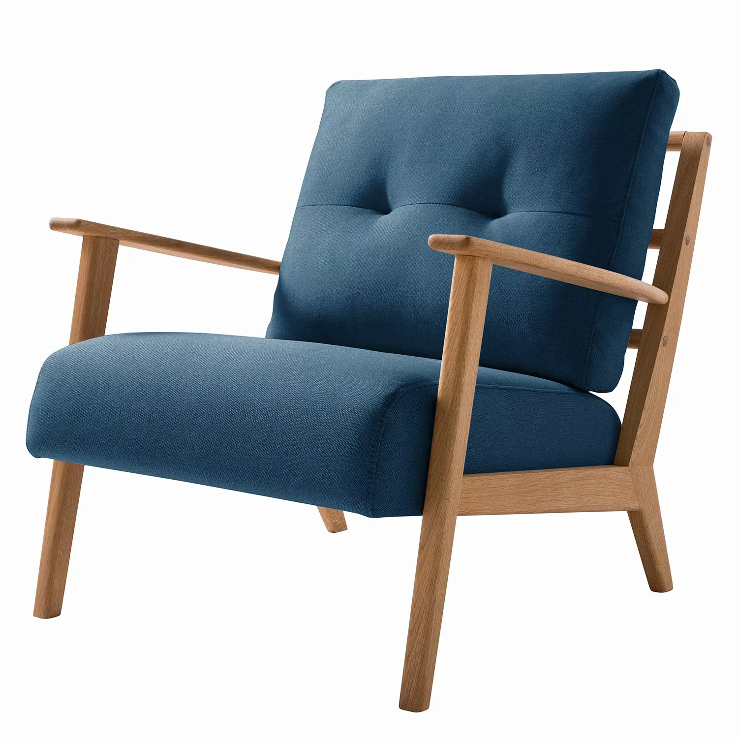 home24 Studio Copenhagen Sessel Timon I Blau Webstoff 83x80x76 cm (BxHxT) günstig online kaufen