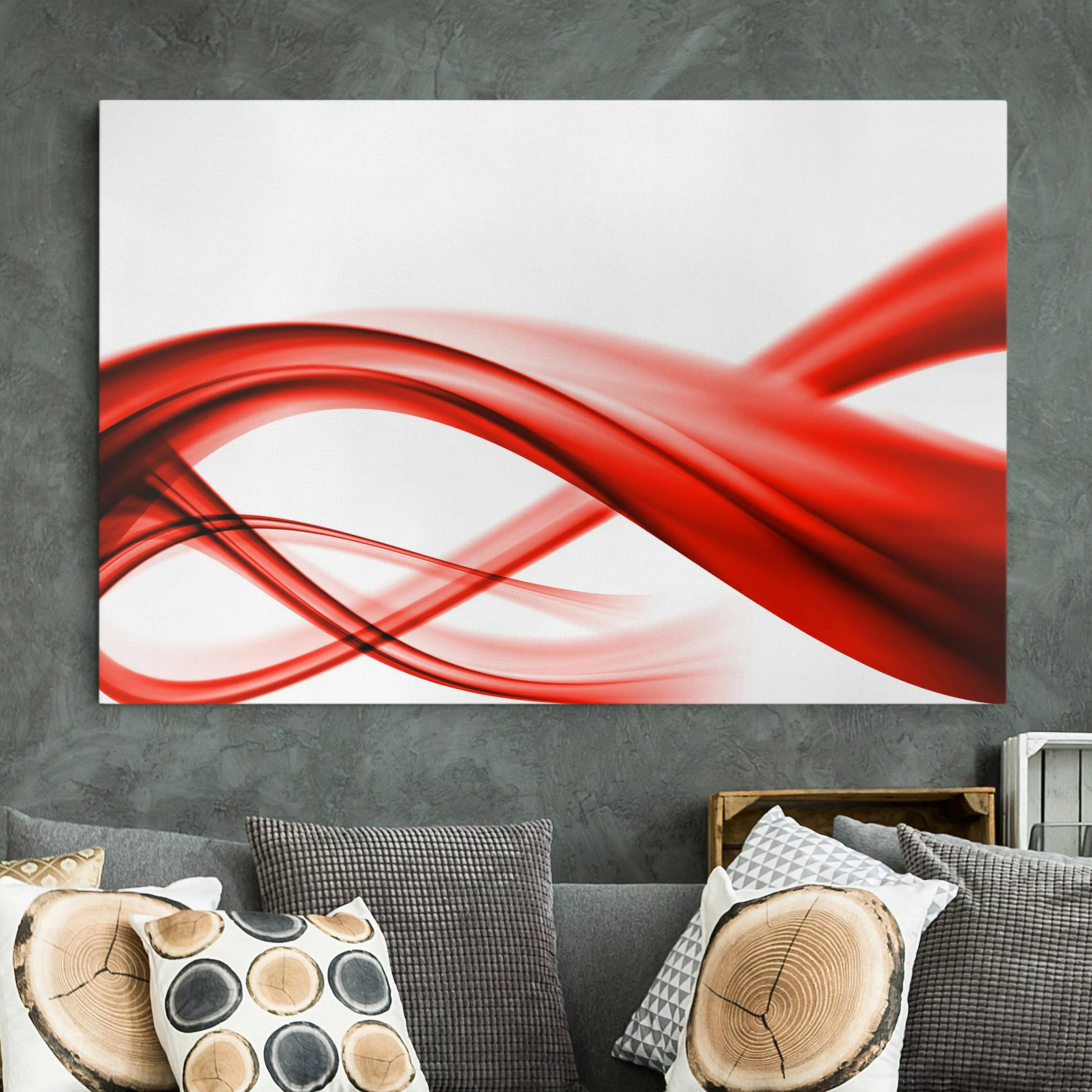 Leinwandbild Abstrakt - Querformat Red Element günstig online kaufen