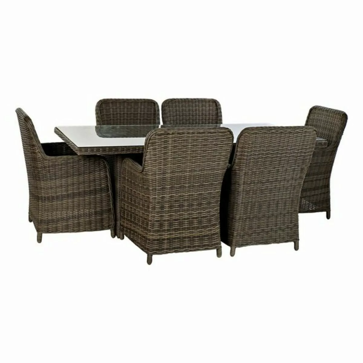 Tisch-set Mit 6 Stühlen Dkd Home Decor Stahl Rattan (7 Pcs) günstig online kaufen