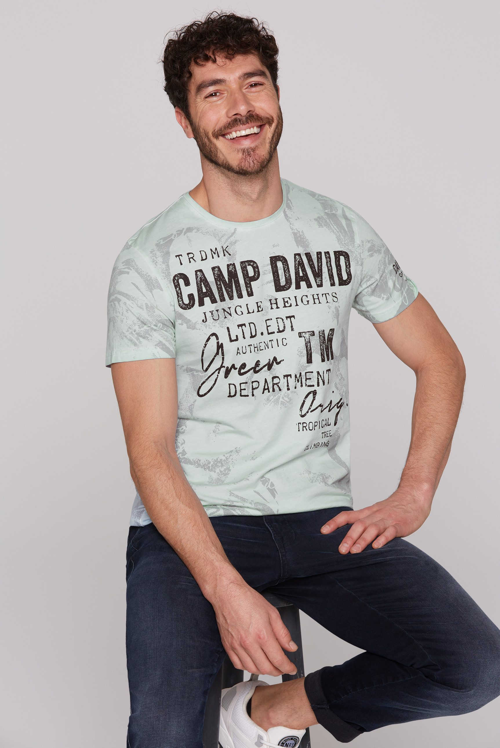 CAMP DAVID Rundhalsshirt mit All Over-Print günstig online kaufen