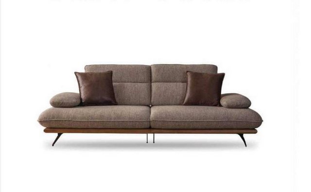 JVmoebel Sofa Dreisitzer Sofa 3 Sitzer Sofas Grau Stoff Wohnzimmer Luxus Si günstig online kaufen