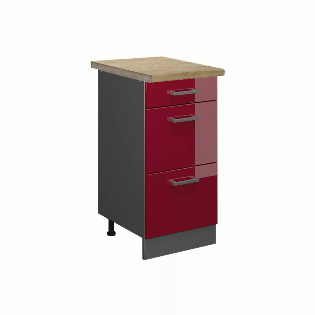 Vicco Unterschrank R-Line, Bordeaux Hochglanz/Anthrazit, 40 günstig online kaufen