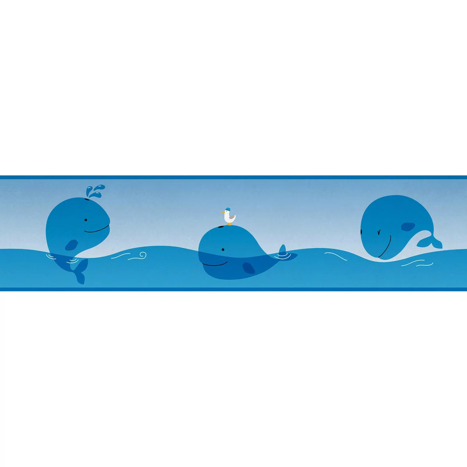 Bricoflor Selbstklebende Bordüre für Kinderzimmer Babyzimmer Tapete Wale Bl günstig online kaufen