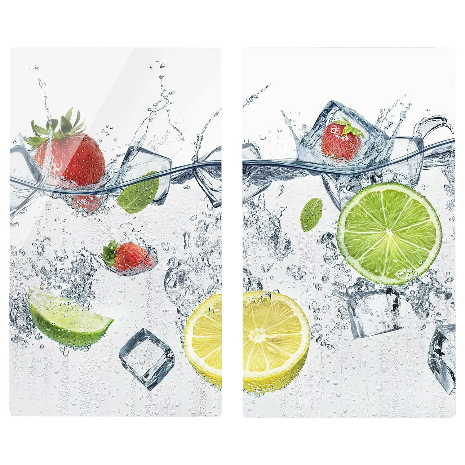 2-teilige Herdabdeckplatte Glas Kulinarisch Frucht Cocktail günstig online kaufen