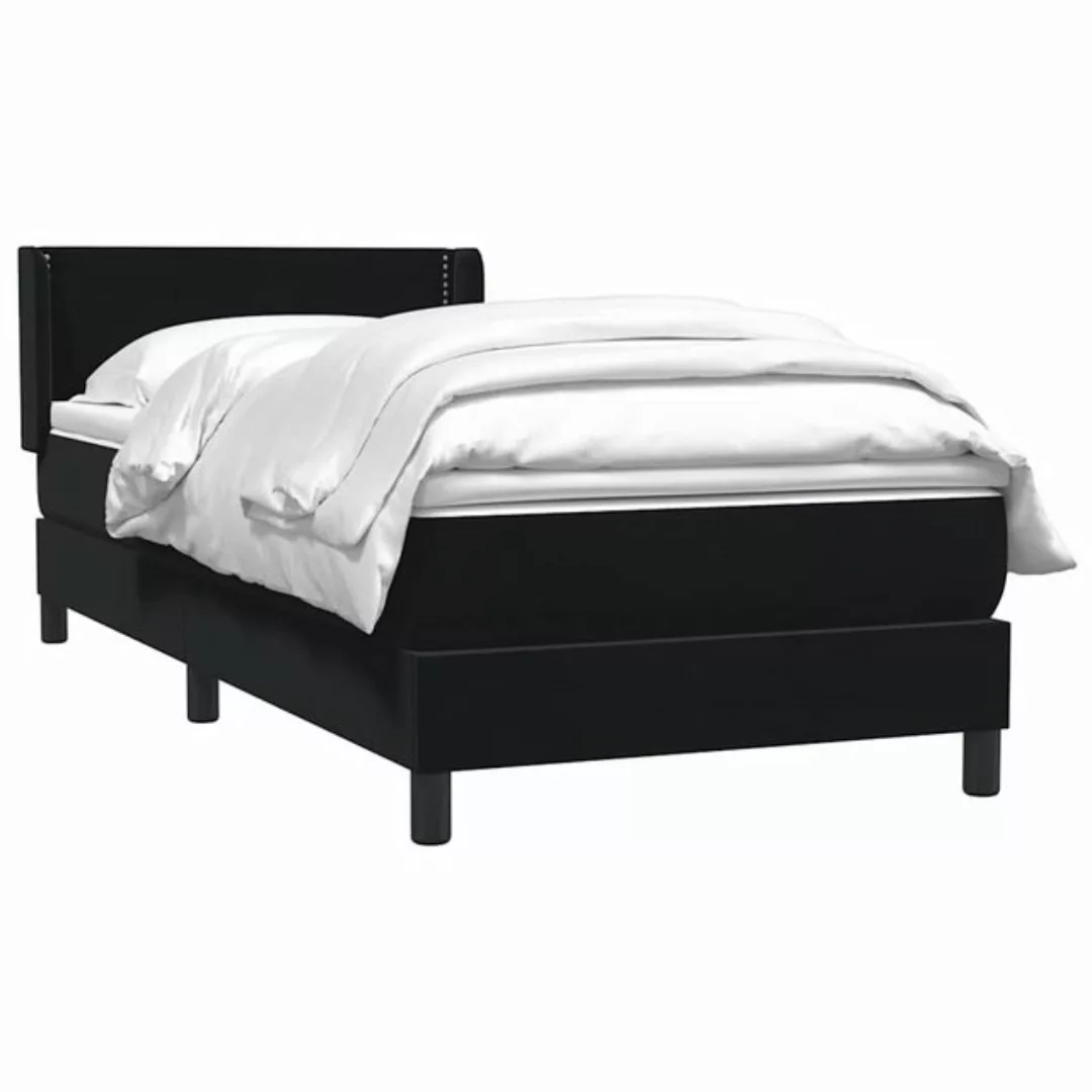 vidaXL Bett Boxspringbett mit Matratze Schwarz 80x220 cm Samt günstig online kaufen