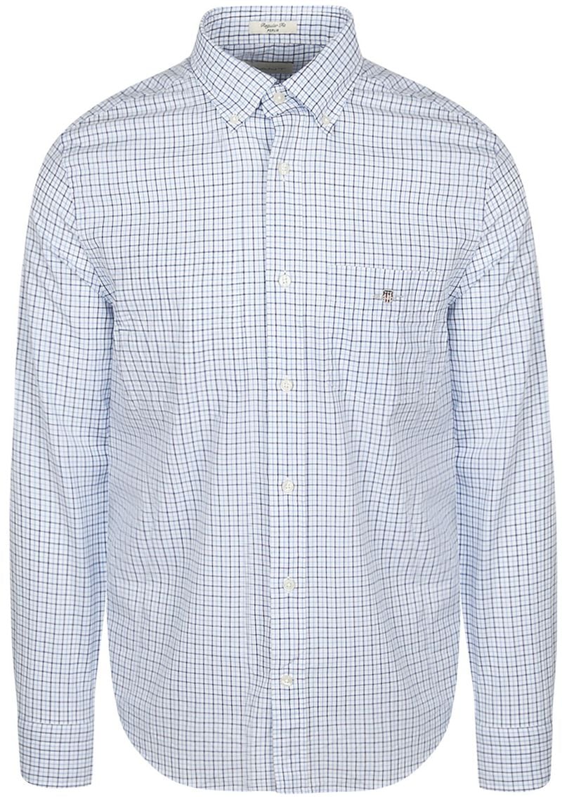 Gant Casual Hemd Poplin Blau kariert - Größe XL günstig online kaufen