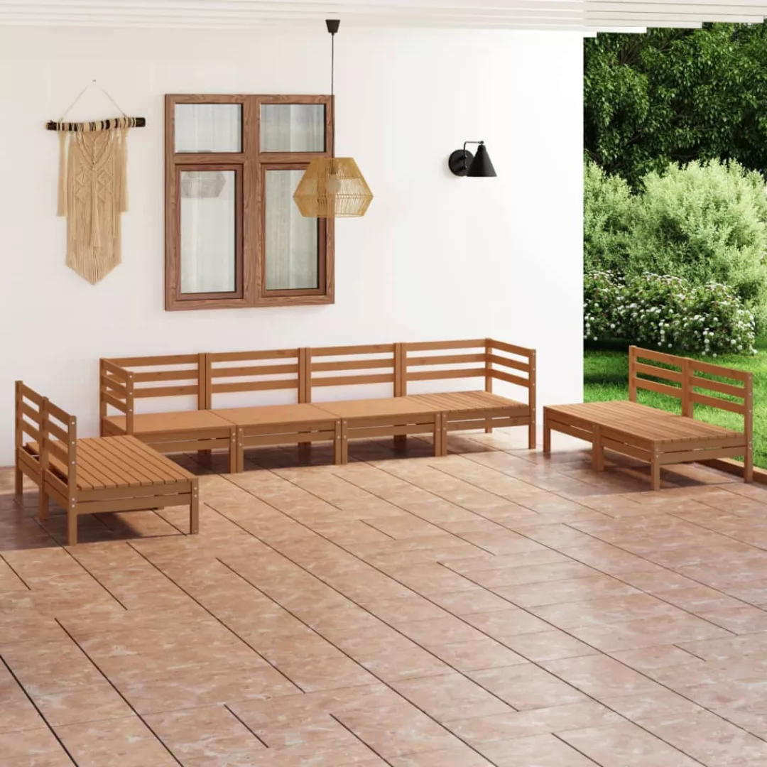 8-tlg. Garten-lounge-set Honigbraun Massivholz Kiefer günstig online kaufen
