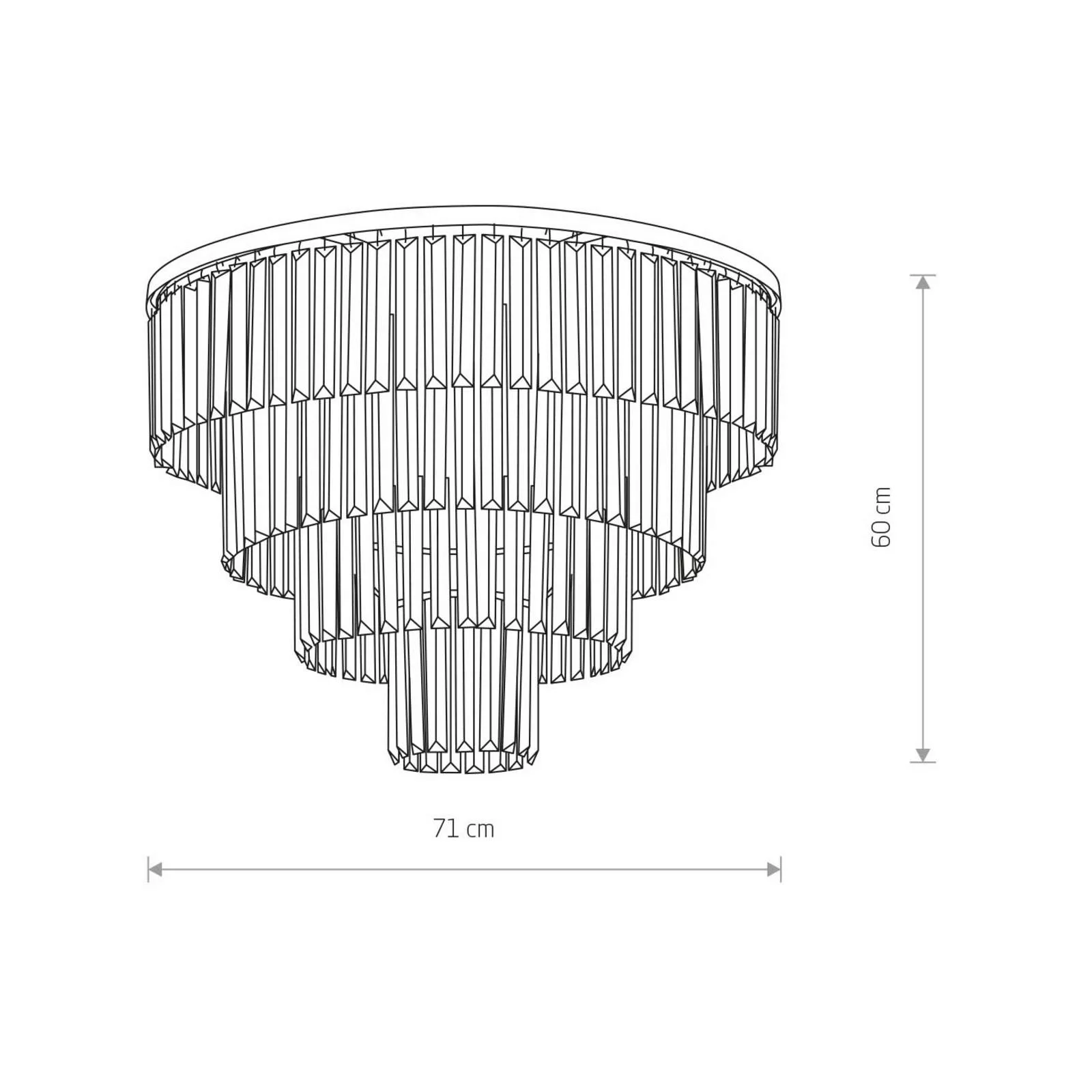 Deckenleuchte Cristal, transparent/silber, Ø 71cm günstig online kaufen