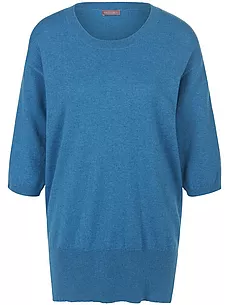 Rundhals-Pullover aus 100% Kaschmir include blau günstig online kaufen