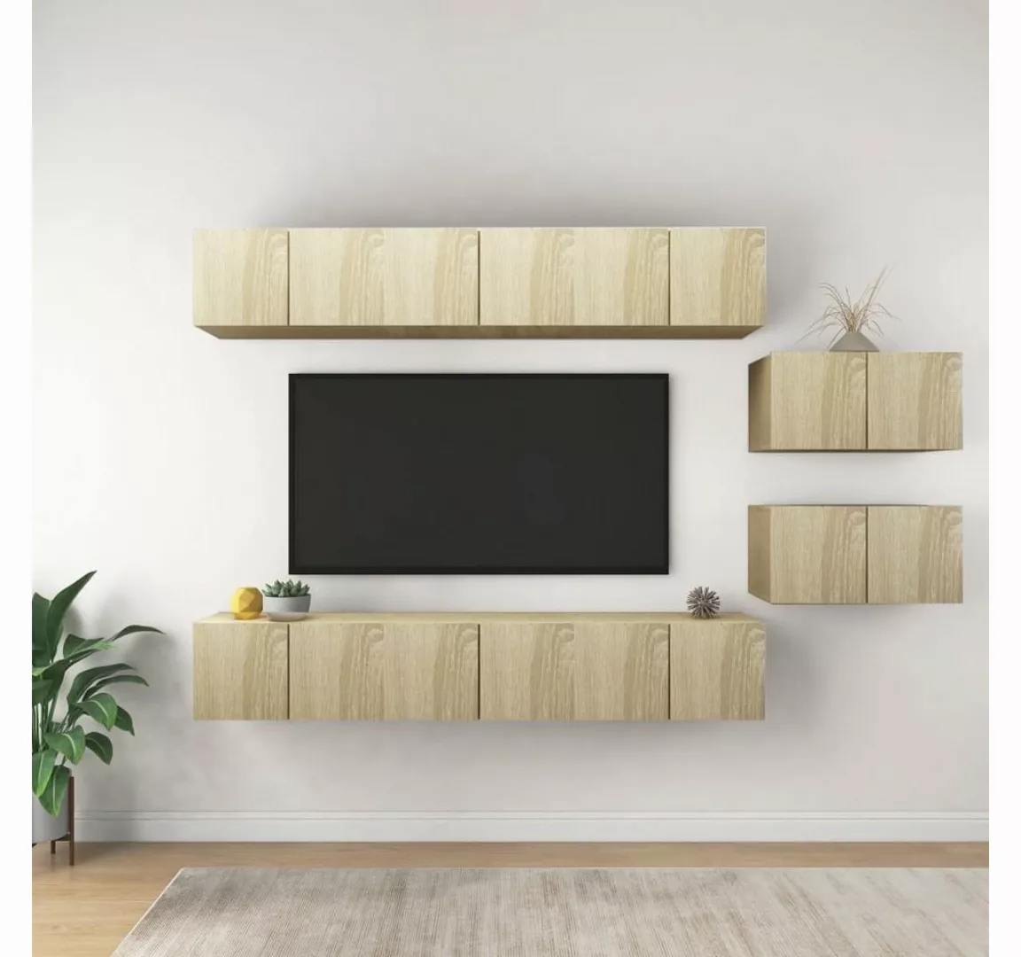 vidaXL TV-Schrank TV-Schränke 8 Stk Sonoma-Eiche Spanplatte Lowboard Lowboa günstig online kaufen