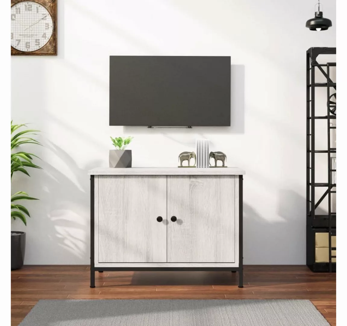 furnicato TV-Schrank mit Türen Grau Sonoma 60x35x45 cm Holzwerkstoff günstig online kaufen