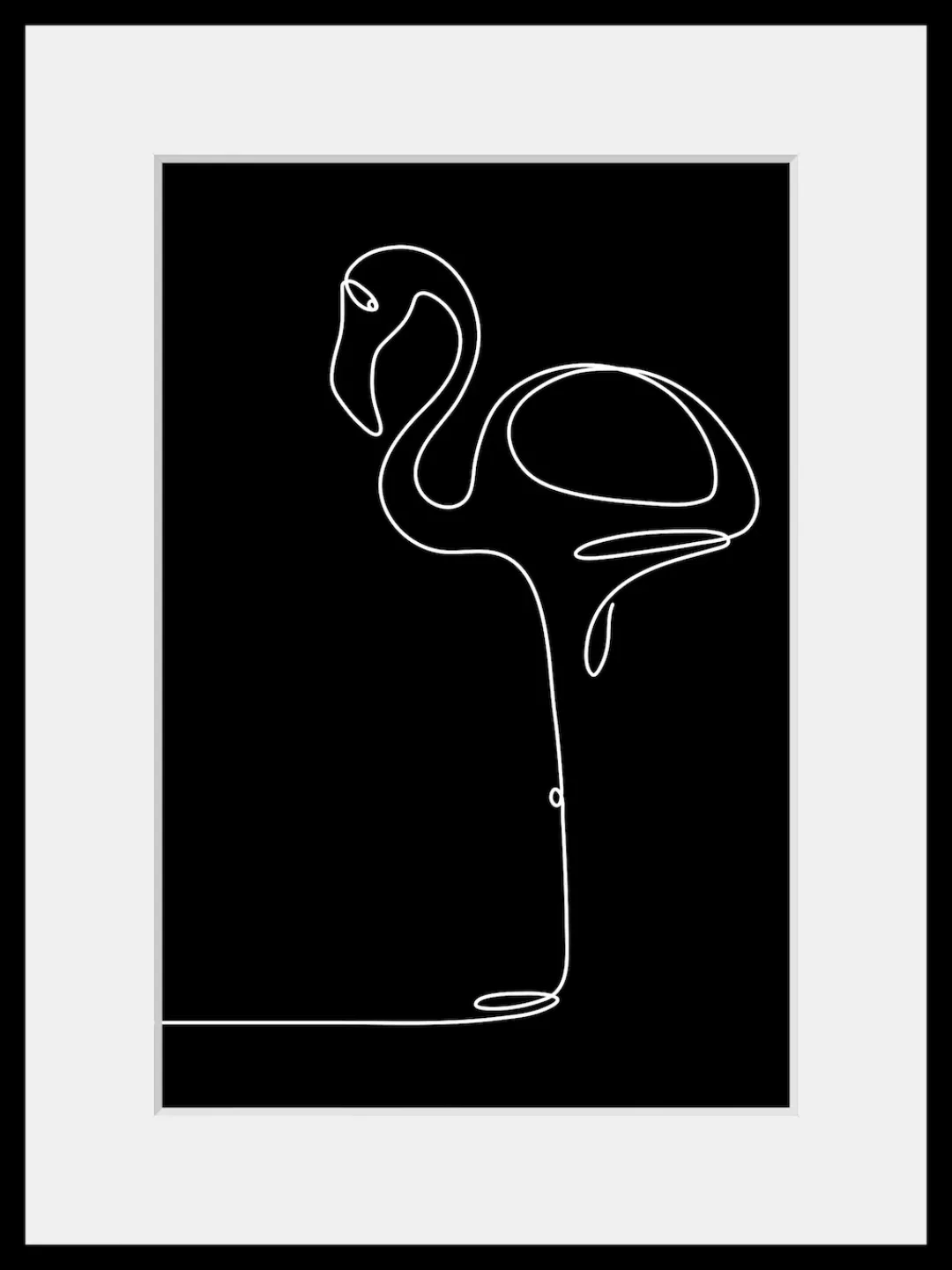 queence Bild »Stine«, Flamingos-Kunst-Schwarz-Weiß, (1 St.), HD Premium Pos günstig online kaufen