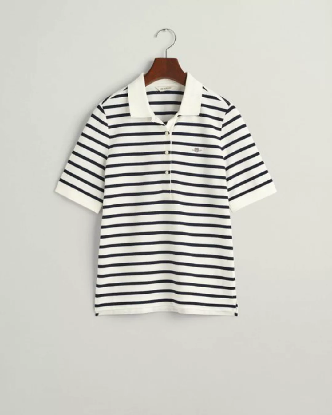 Gant T-Shirt SLIM STRIPED SHIELD SS PIQUE POLO, EGGSHELL günstig online kaufen