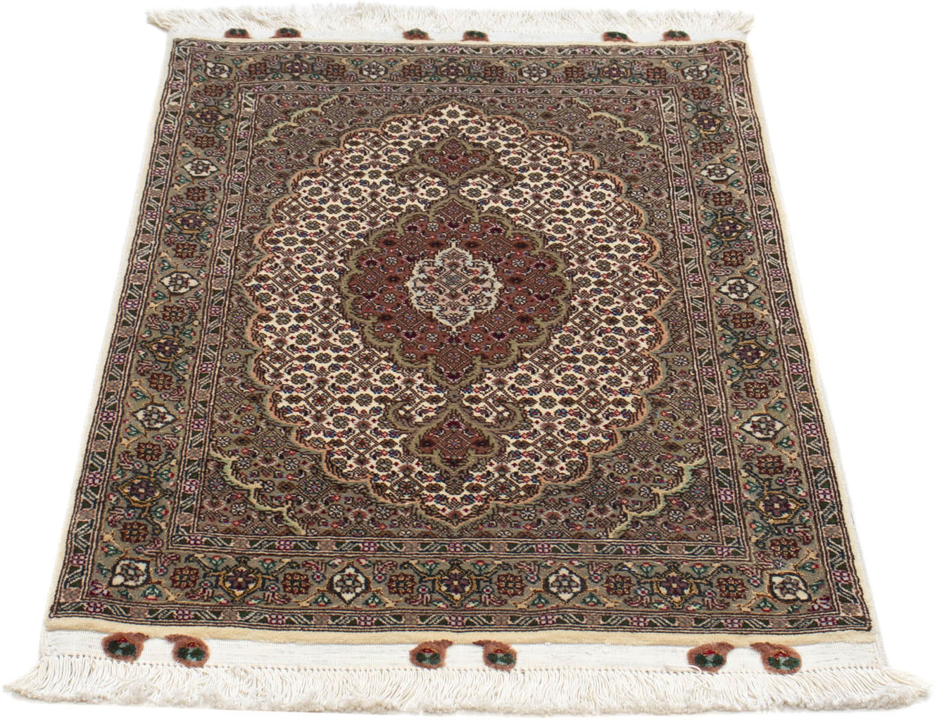 morgenland Wollteppich »Täbriz - 50 Raj Blumenmuster Blu scuro 90 x 60 cm«, günstig online kaufen