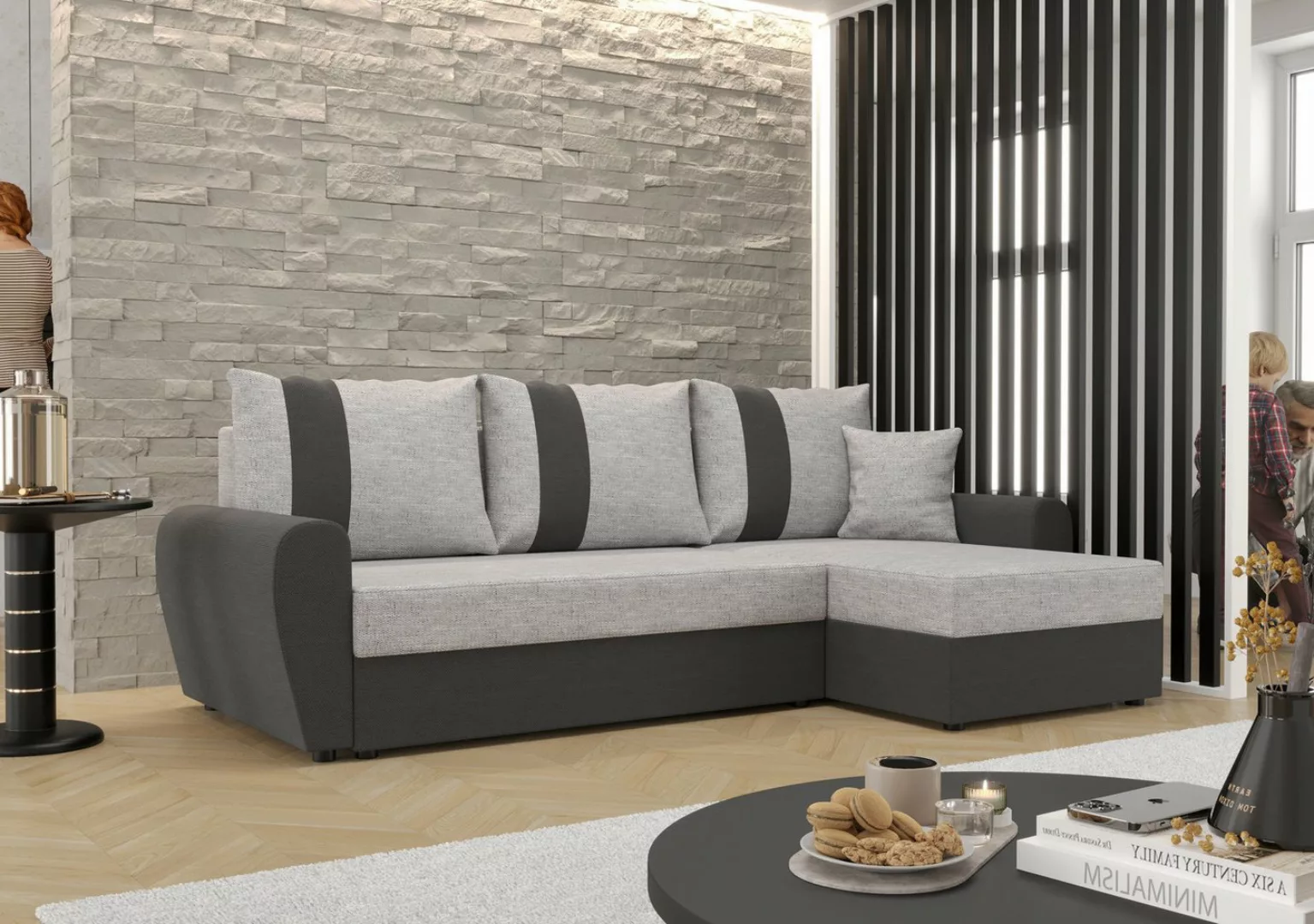 ALTDECOR Ecksofa DAVIS, Couch mit Schlaffunktion, Wohnzimmer - Wohnlandscha günstig online kaufen