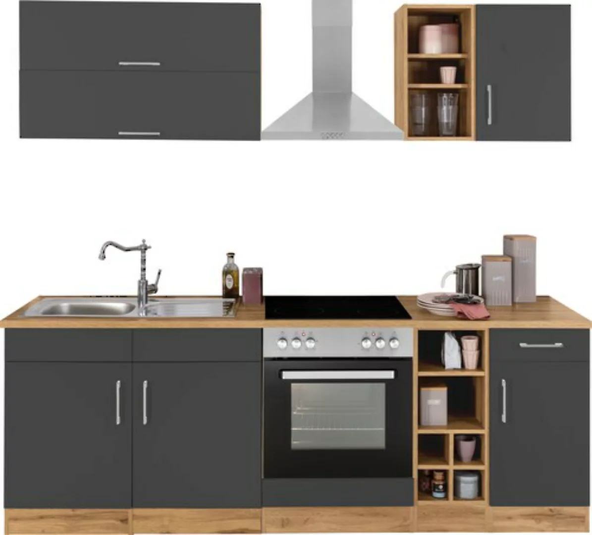KOCHSTATION Küchenzeile »KS-Colmar«, mit E-Geräten, Breite 240 cm günstig online kaufen