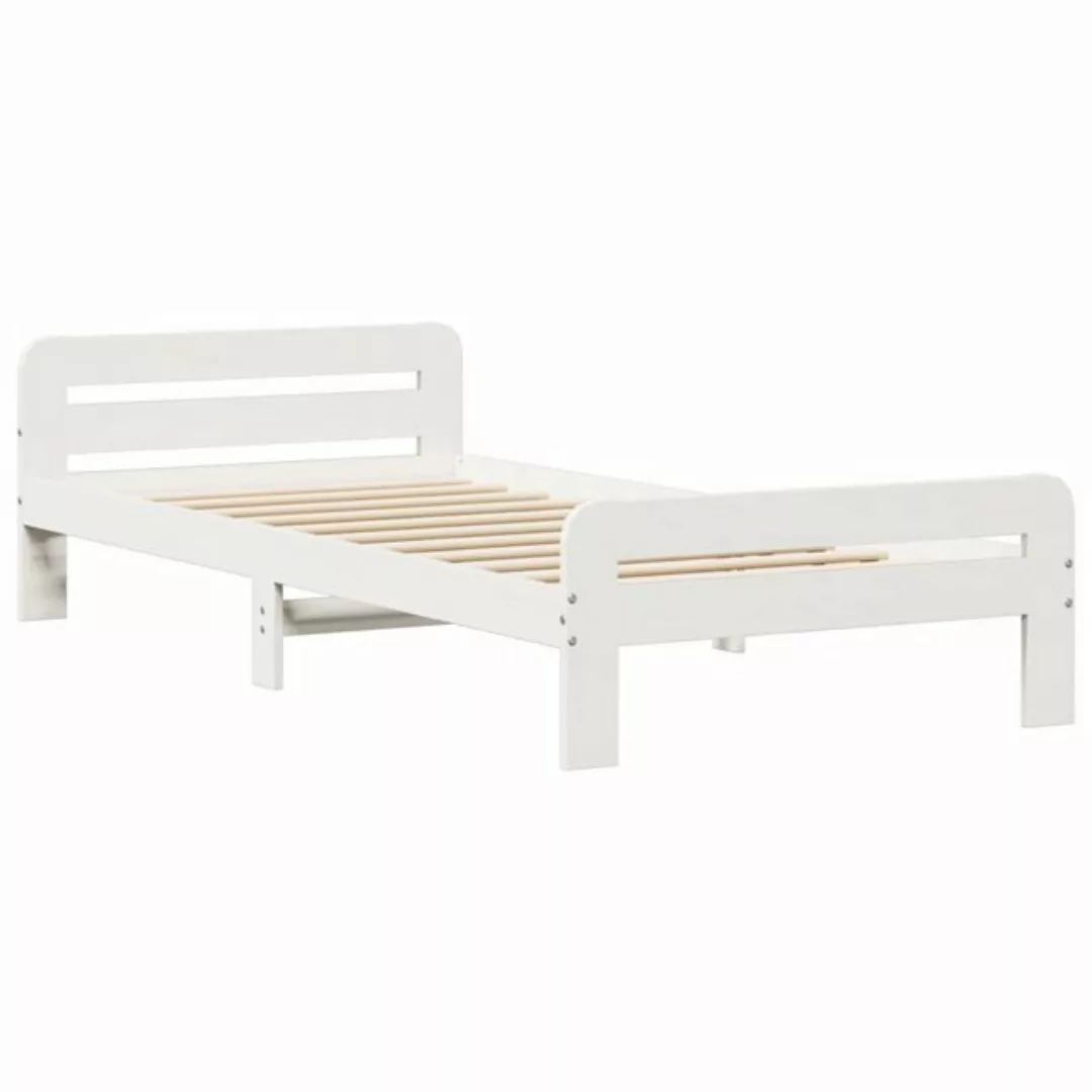 vidaXL Bett, Massivholzbett ohne Matratze Weiß 75x190 cm Kiefernholz günstig online kaufen