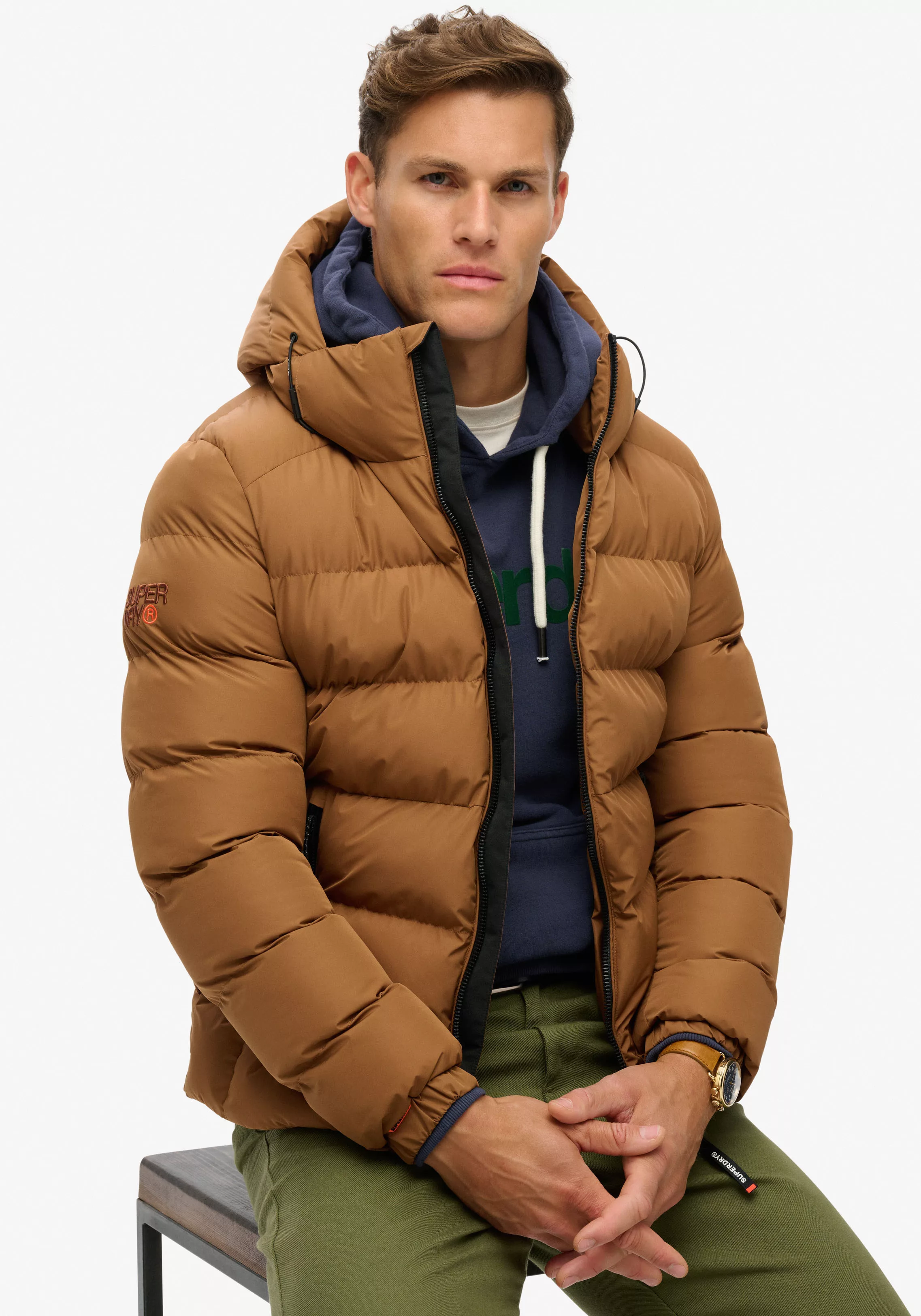 Superdry Steppjacke "HOODED SPORTS PUFFER JACKET", mit Kapuze günstig online kaufen