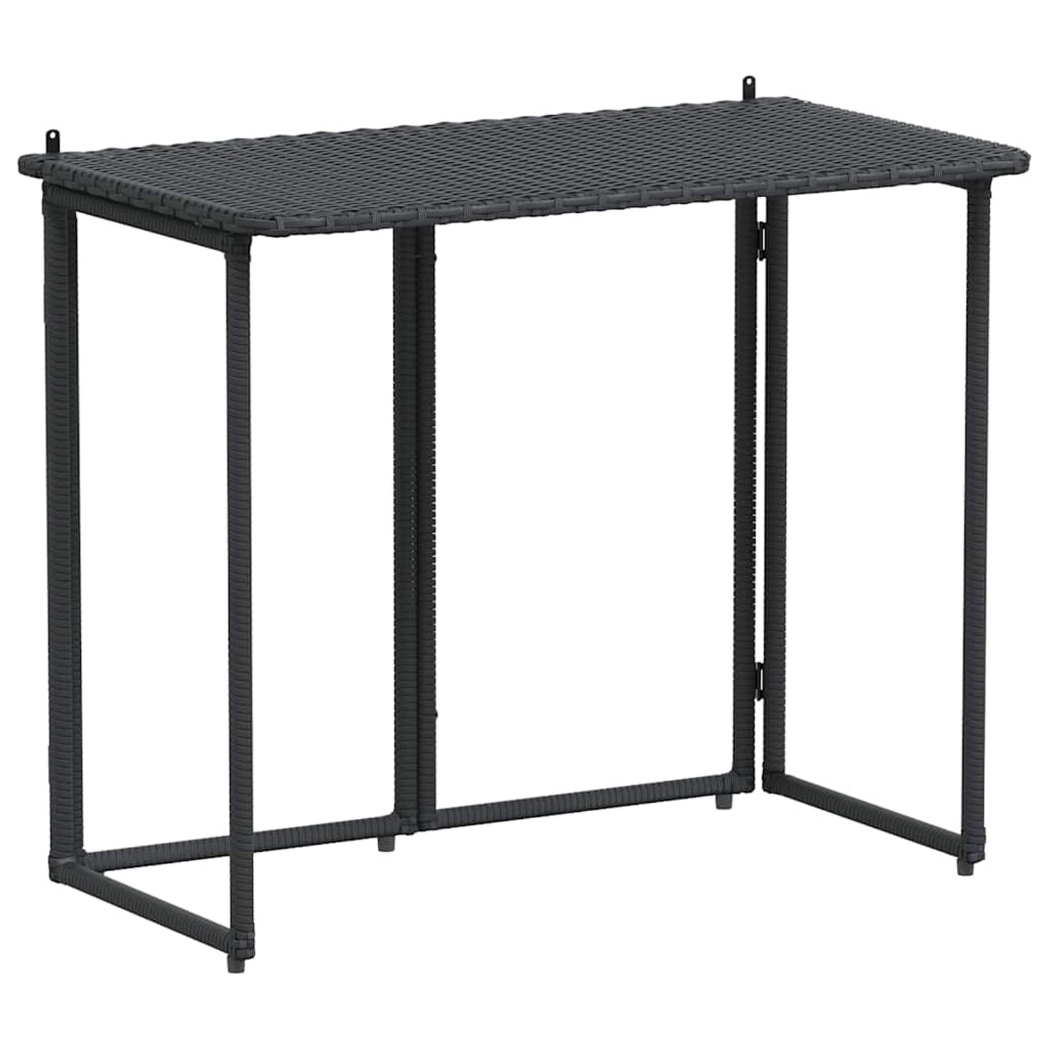 vidaXL Gartentisch Klappbar Schwarz 90x51x75 cm Poly Rattan 4108254 günstig online kaufen