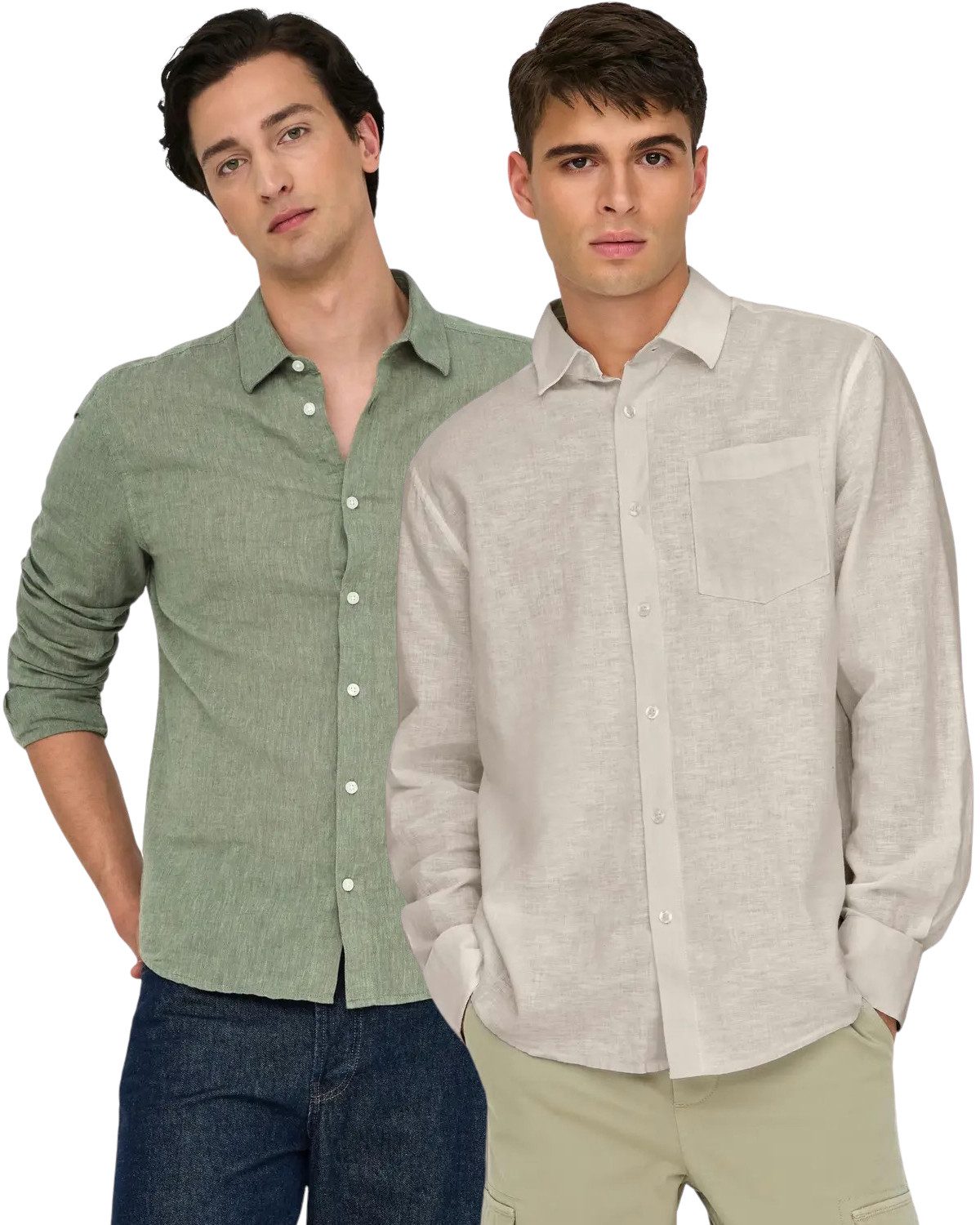ONLY & SONS Leinenhemd Basic langarm günstig online kaufen