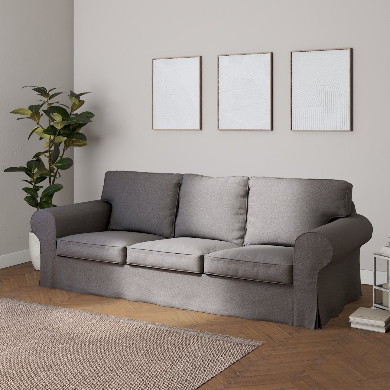 Bezug für Ektorp 3-Sitzer Schlafsofa, neues Modell (2013), grau, 40cm x 30c günstig online kaufen