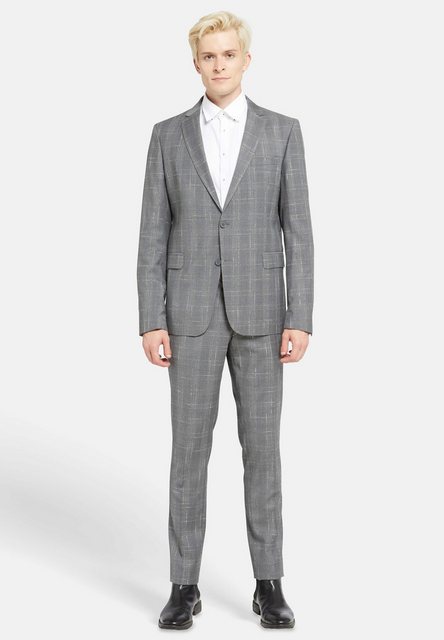 Lawrence Grey Hosenanzug Business-anzug Gemustert Slim Fit 1-reihig günstig online kaufen