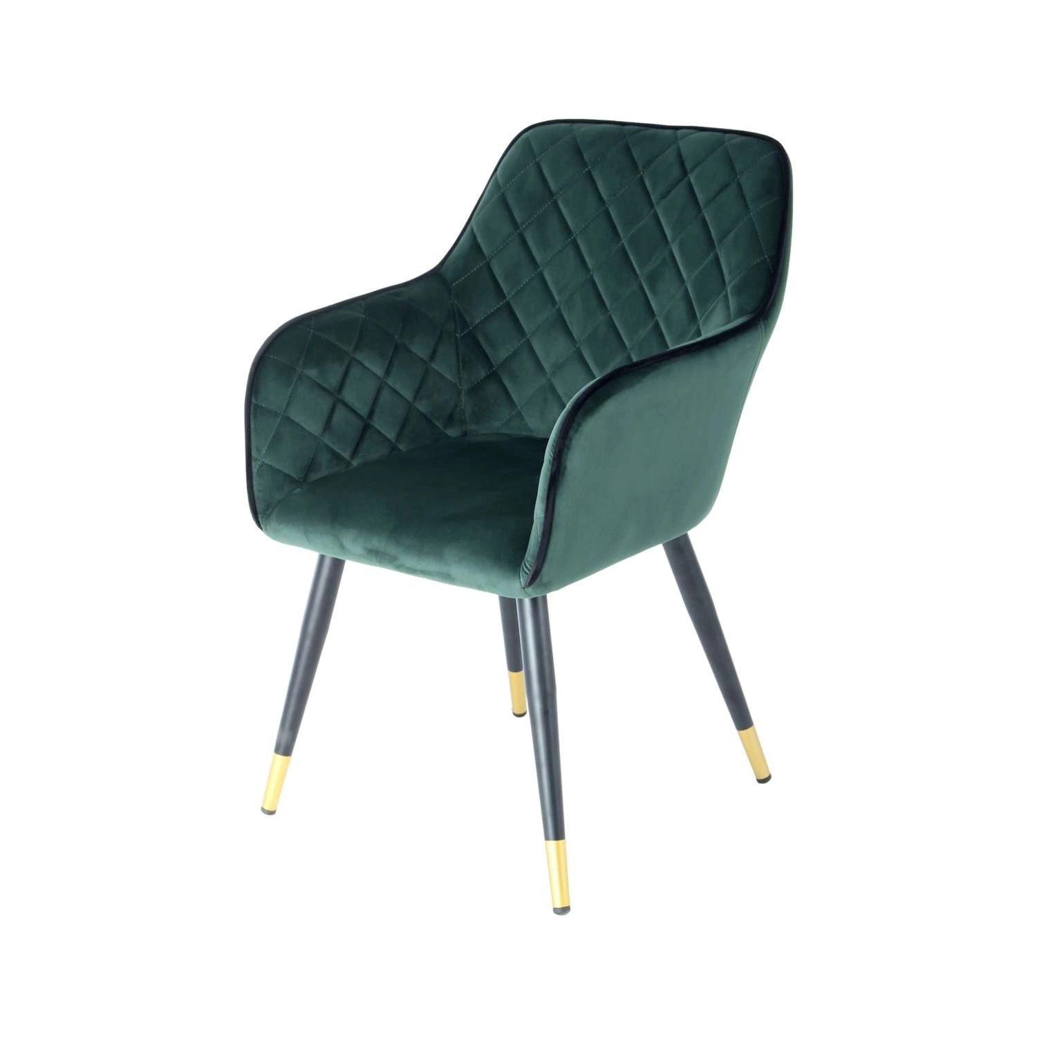 MeGusta Moderner Stuhl Grün Polsterstuhl Esszimmerstuhl mit Armlehne Marlen günstig online kaufen
