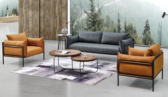 Xlmoebel Sofa Sofa Set mit 3-Sitzer Sofa, 1-Sitzer Sofa und Polstersessel k günstig online kaufen