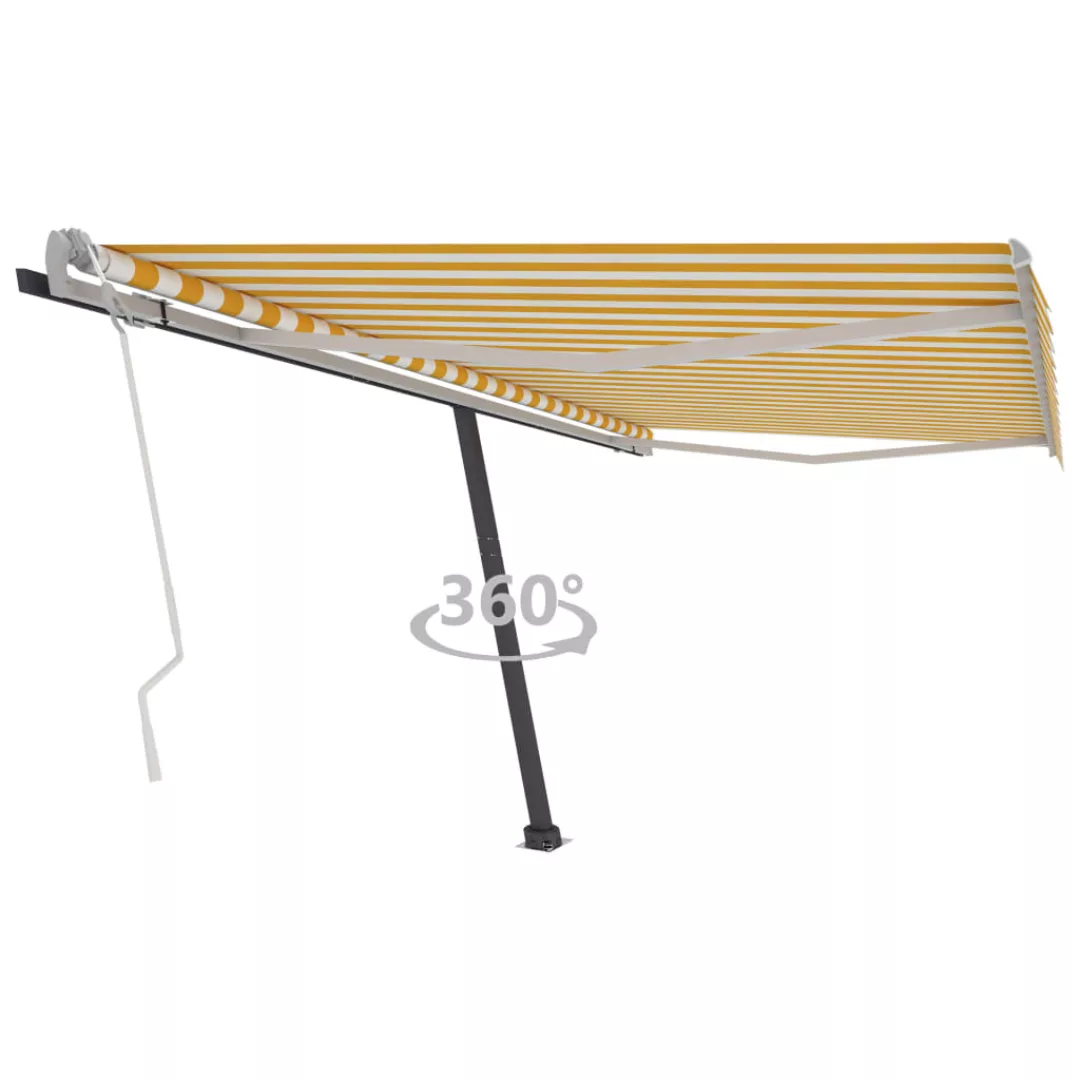 Standmarkise Einziehbar Handbetrieben 400x350 Cm Gelb/weiß günstig online kaufen