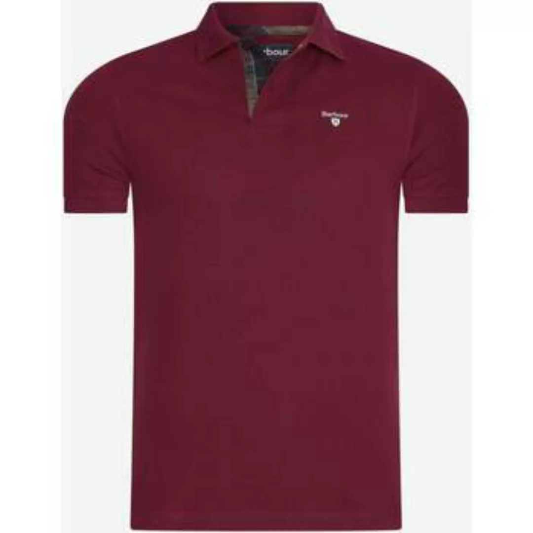 Barbour  T-Shirts & Poloshirts Piqué-Poloshirt mit Schottenmuster - rubinro günstig online kaufen