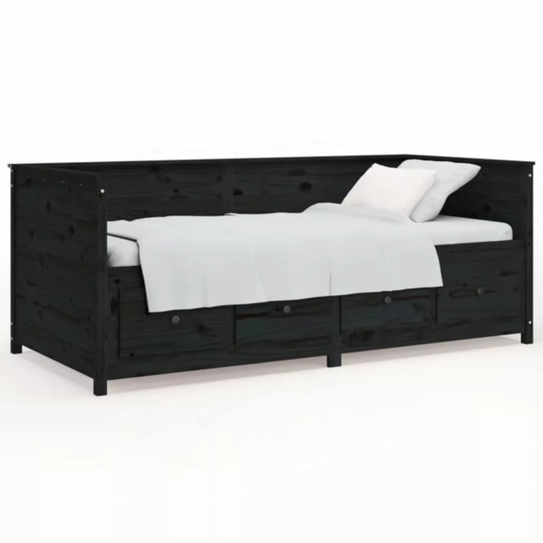 vidaXL Bett, Tagesbett Schwarz 80x200 cm Massivholz Kiefer günstig online kaufen