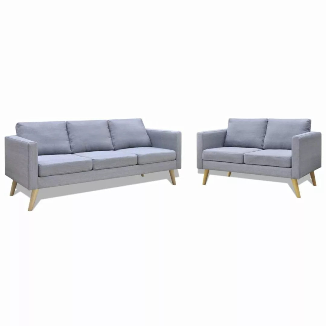 vidaXL Sofa Sofa Set 2-Sitzer und 3-Sitzer Stoff Hellgrau günstig online kaufen