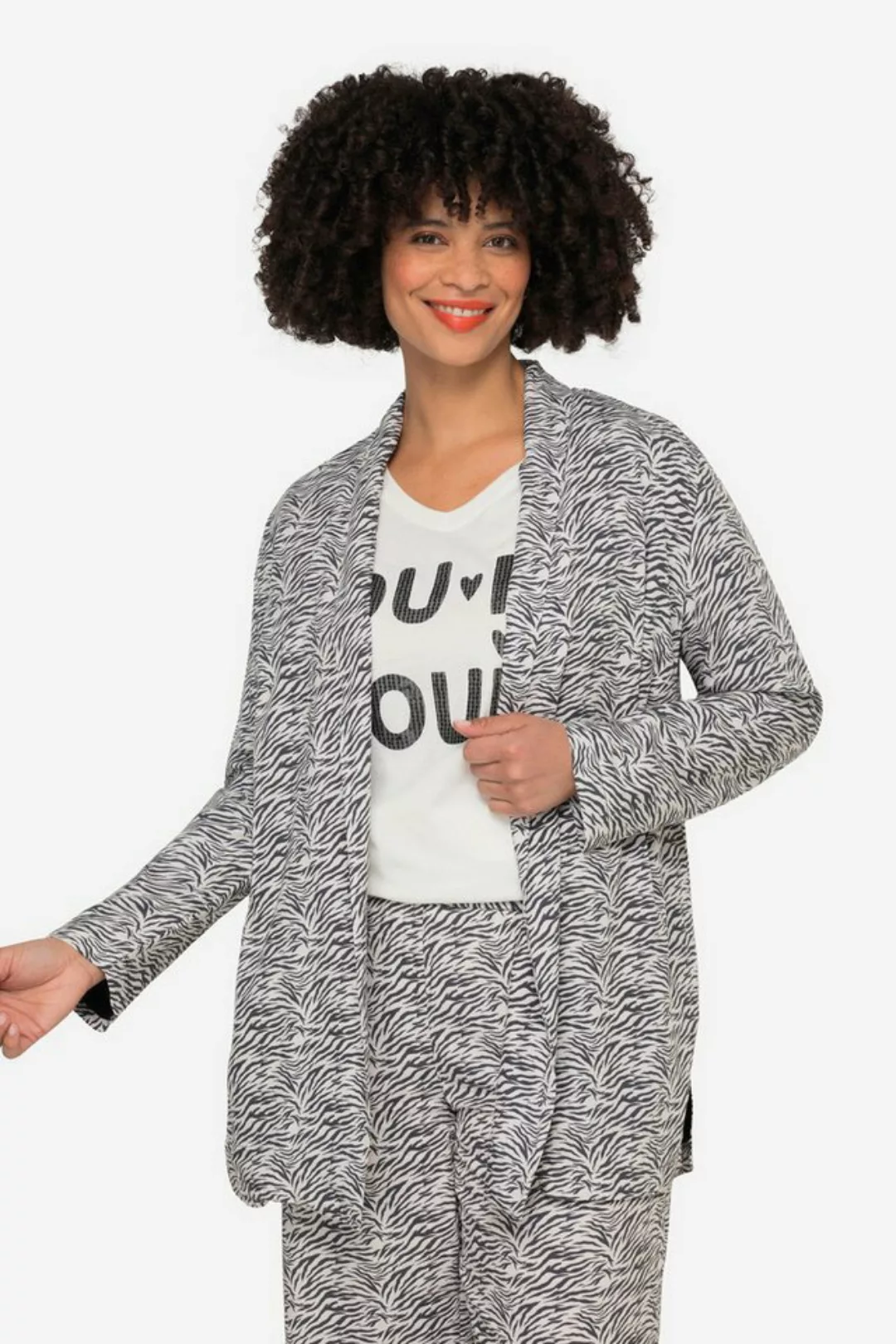 Angel of Style Tunika Kimono Zebradruck offene Form weiter Langarm günstig online kaufen