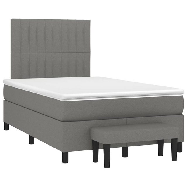 vidaXL Bett Boxspringbett mit Matratze Dunkelgrau 120x190 cm Stoff günstig online kaufen