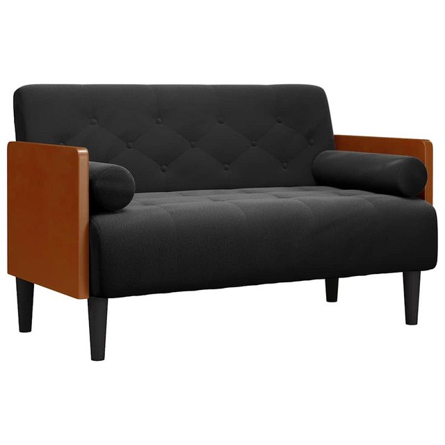 vidaXL Sofa Zweisitzer-Sofa mit Nackenrollen Schwarz 110 cm Samt günstig online kaufen