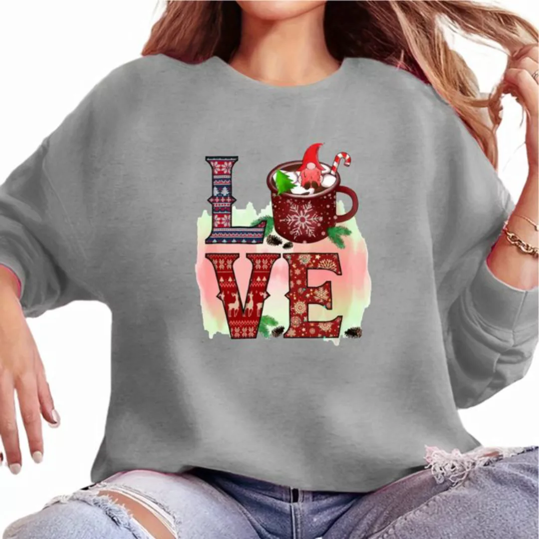 MC Star Sweatshirt Weihnachts-Sweatshirts für Damen, süßes Grafik-Langarmsh günstig online kaufen