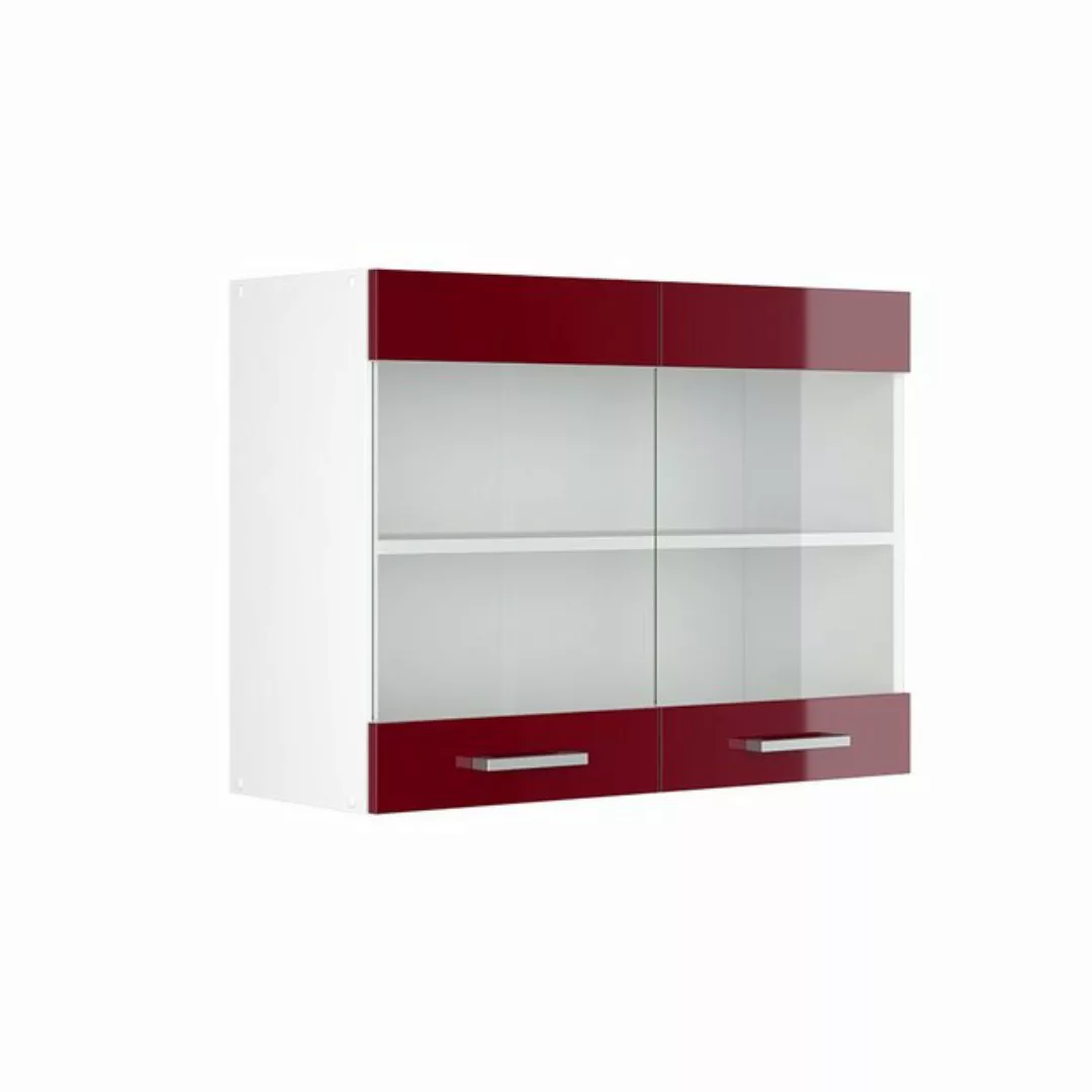 Vicco Glashängeschrank R-Line, Bordeaux Hochglanz/Weiß, 80 cm günstig online kaufen