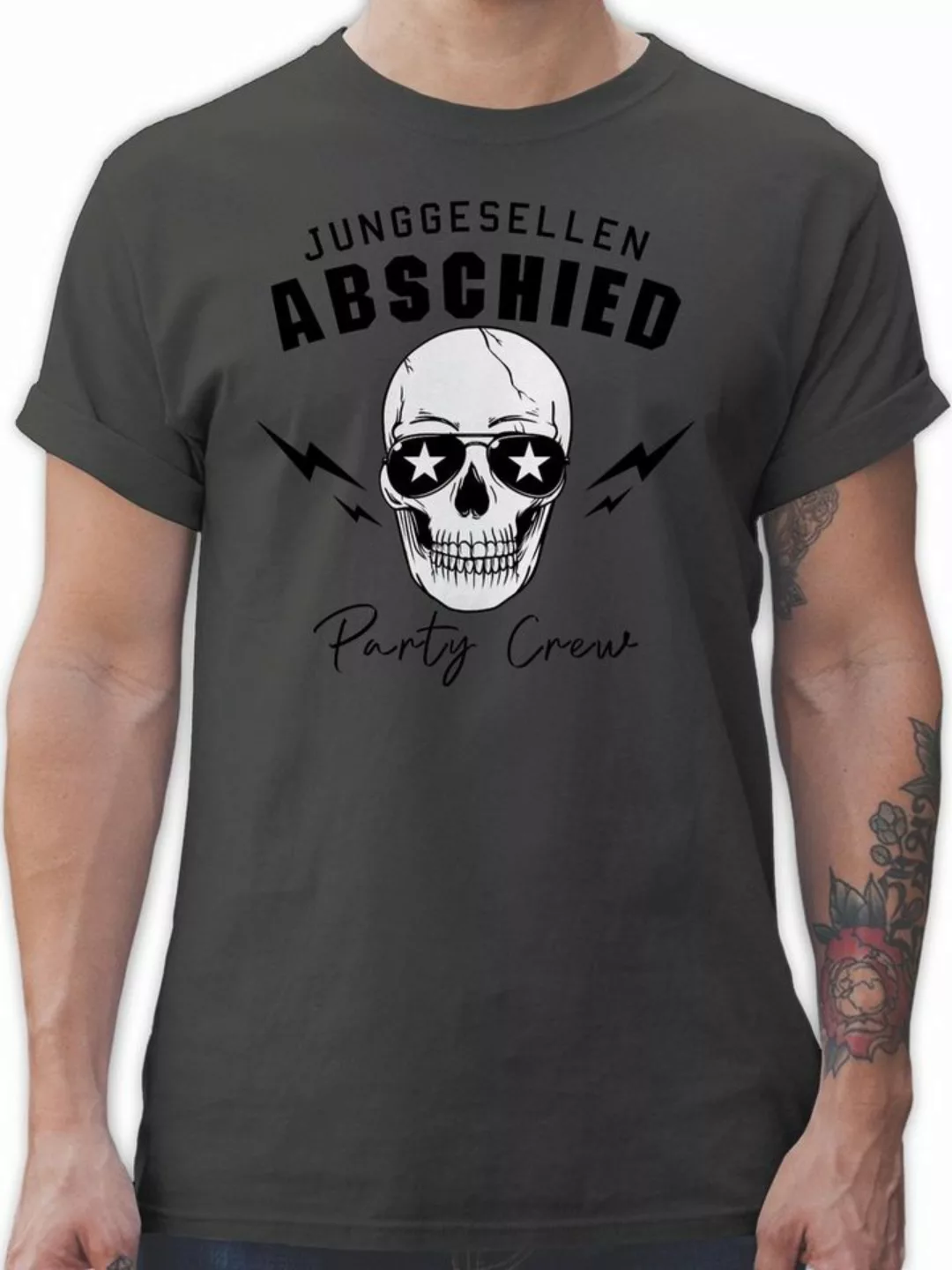 Shirtracer T-Shirt Party Crew Totenkopf Team Bräutigam Team Groom JGA Männe günstig online kaufen