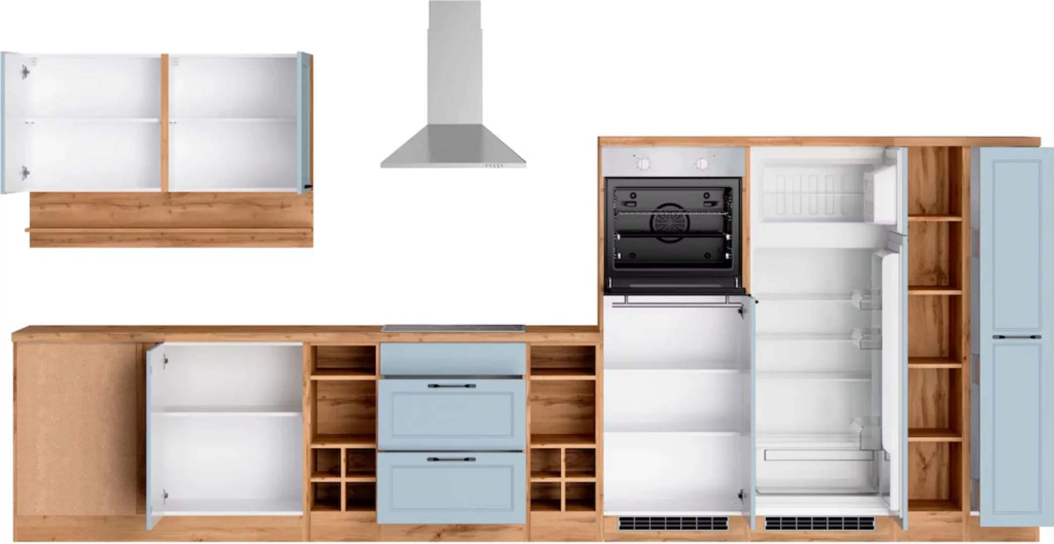 Kochstation Küche »KS-Lana«, Stellbreite 240/420 cm, wahlweise mit E-Geräte günstig online kaufen