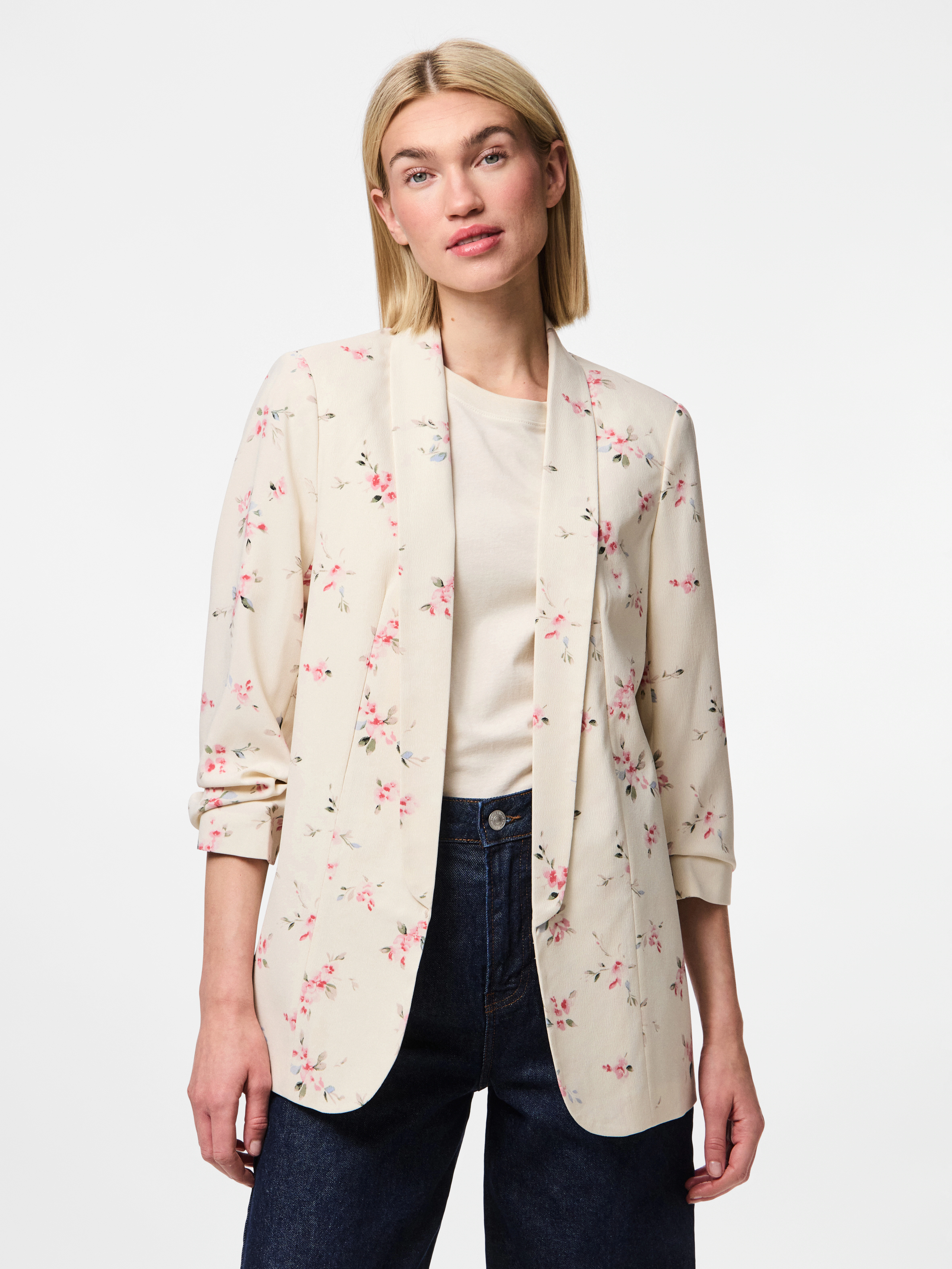 pieces Blusenblazer "PCBOSELLA 3/4 PRINTED BLAZER NOOS", mit 3/4 Ärmel günstig online kaufen