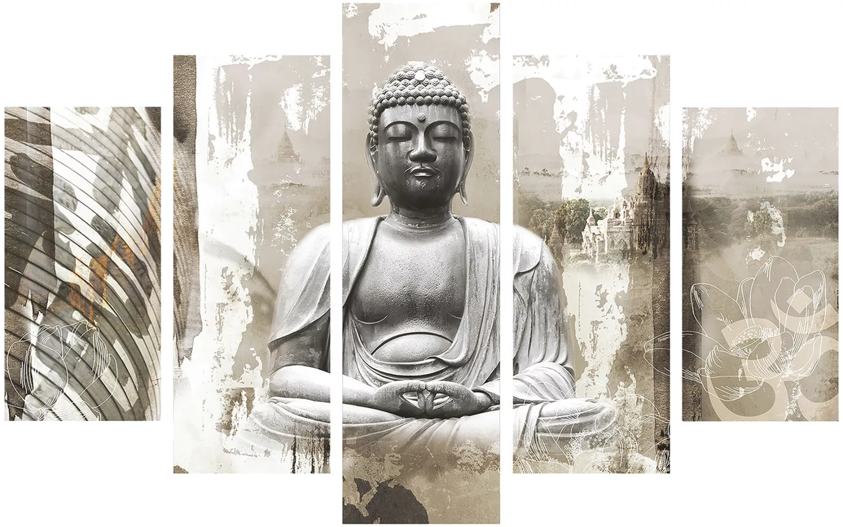 Art for the home Leinwandbild "Buddha XXL", (Set, 5 St.) günstig online kaufen