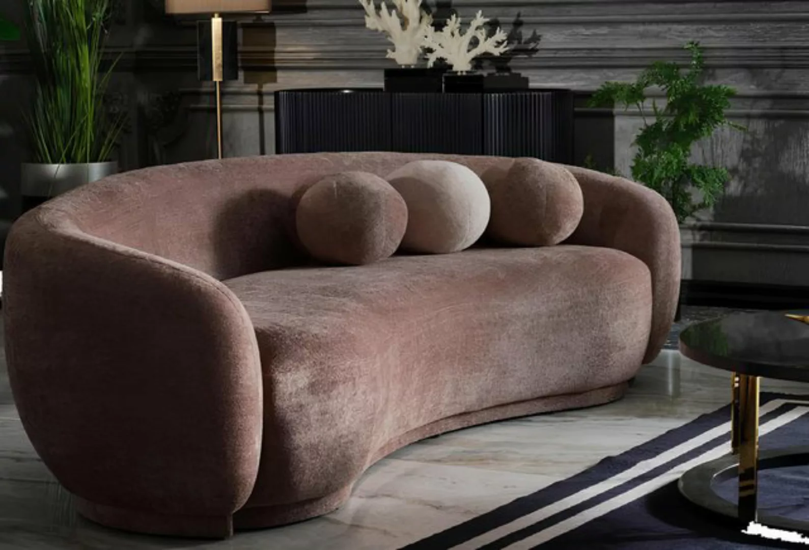 Xlmoebel Sofa Drei-Sitzer Sofa in Braun aus Stoff - Luxuriöses Polstersofa, günstig online kaufen