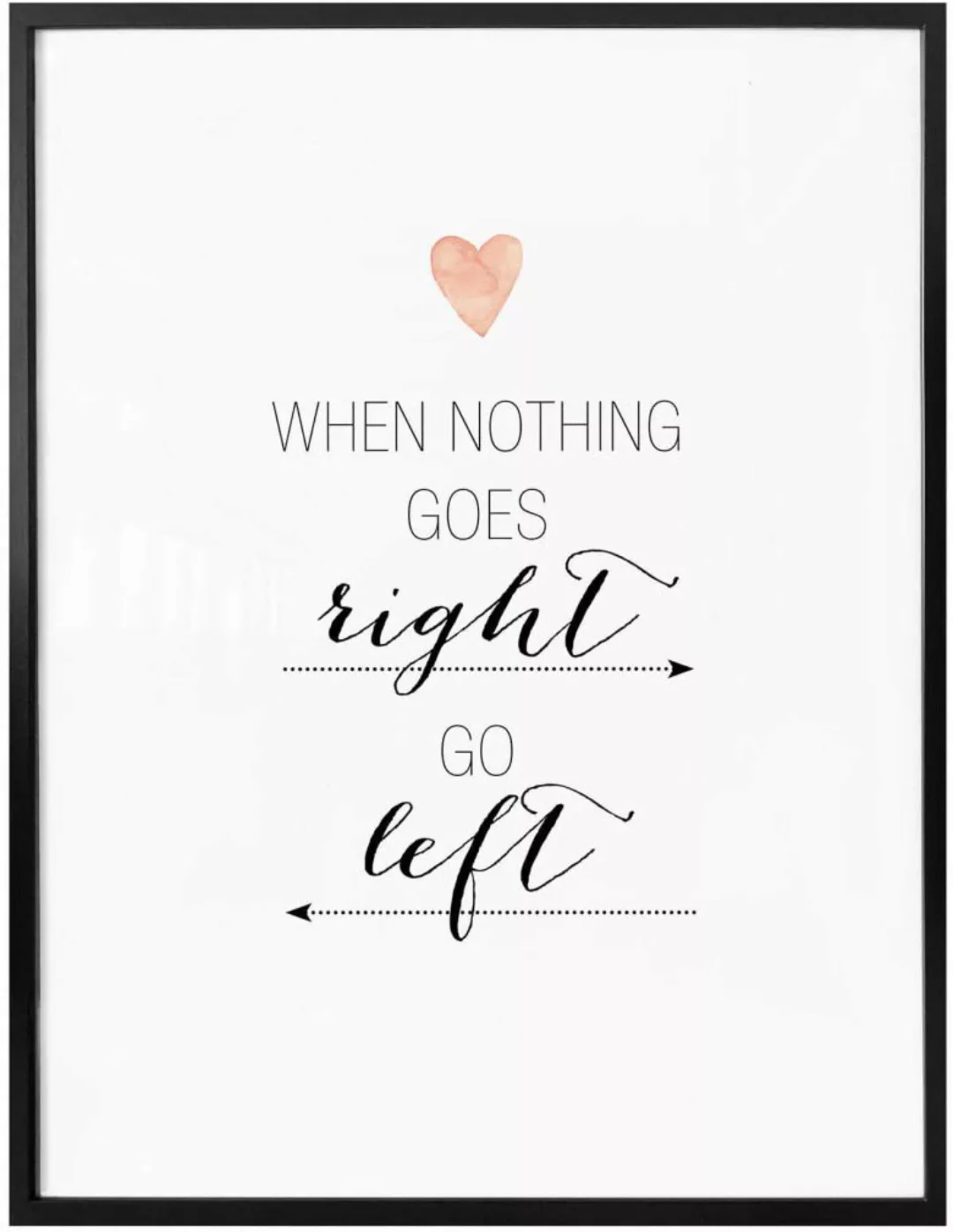 Wall-Art Poster »When nothing goes right«, Schriftzug, (1 St.) günstig online kaufen