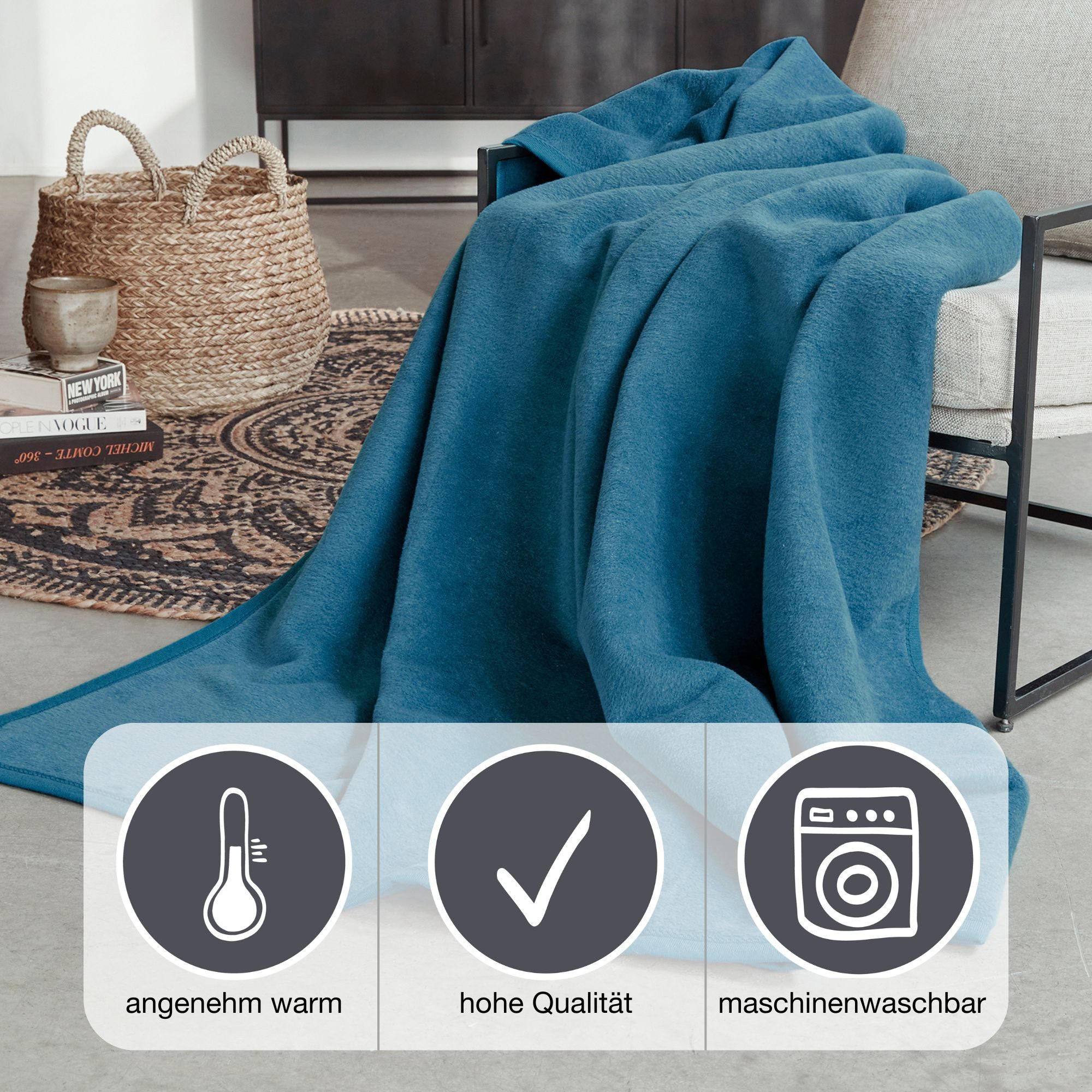 Wohndecke Luxus, IBENA, verschiedene Größen, unifarbenes günstig online kaufen