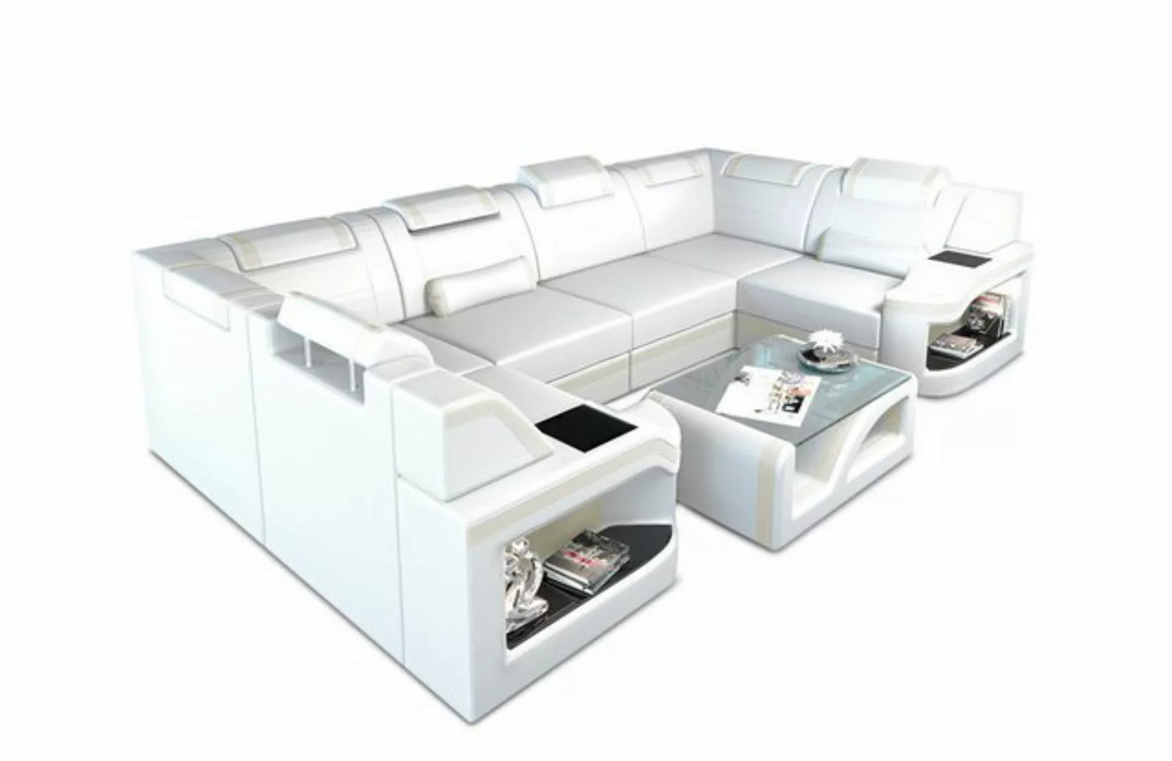 Sofa Dreams Wohnlandschaft Ledercouch Sofa Leder Padua U Form Ledersofa, Co günstig online kaufen