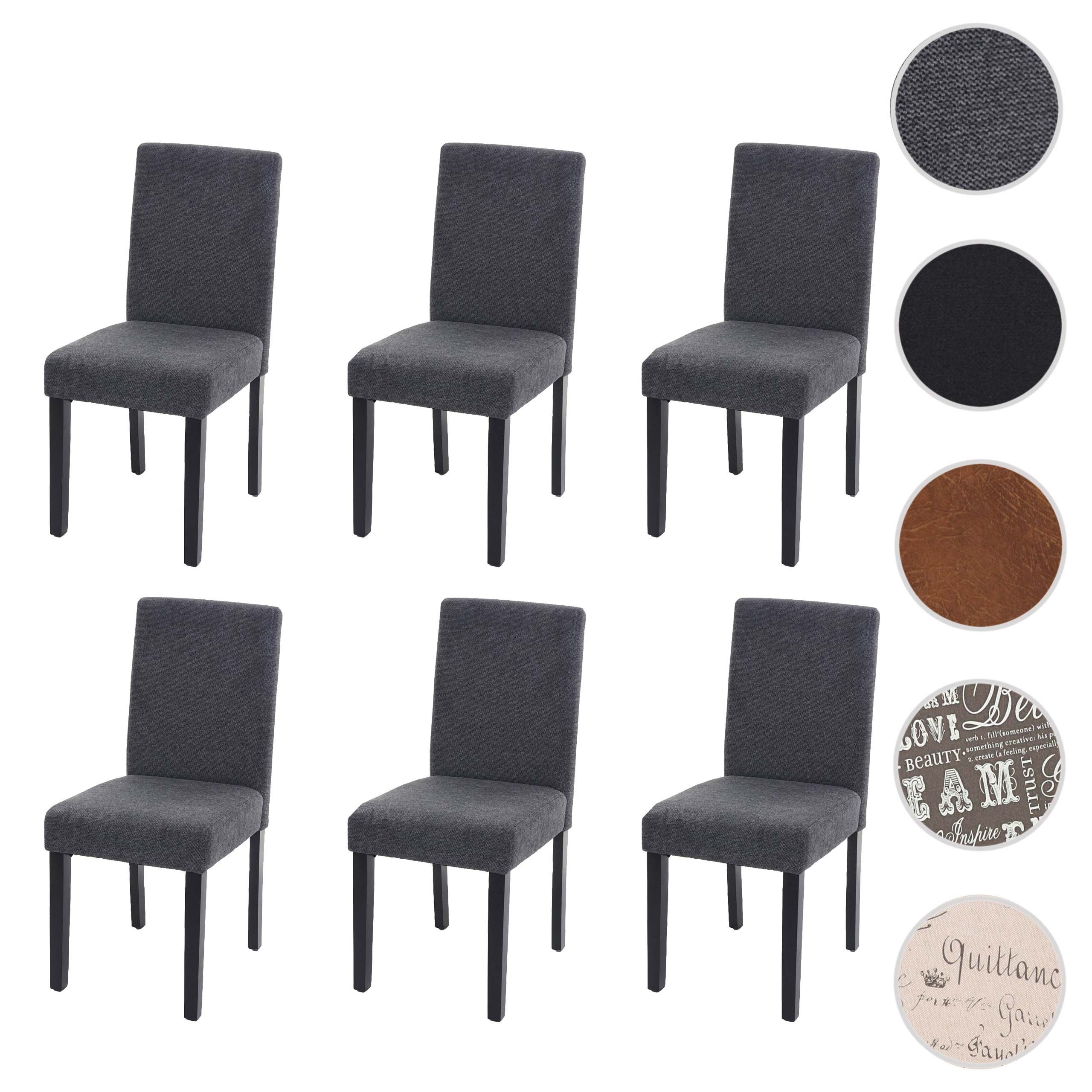 MCW Esszimmerstuhl Littau 6er-Set Textil Anthrazitgrau Dunkle Beine günstig online kaufen