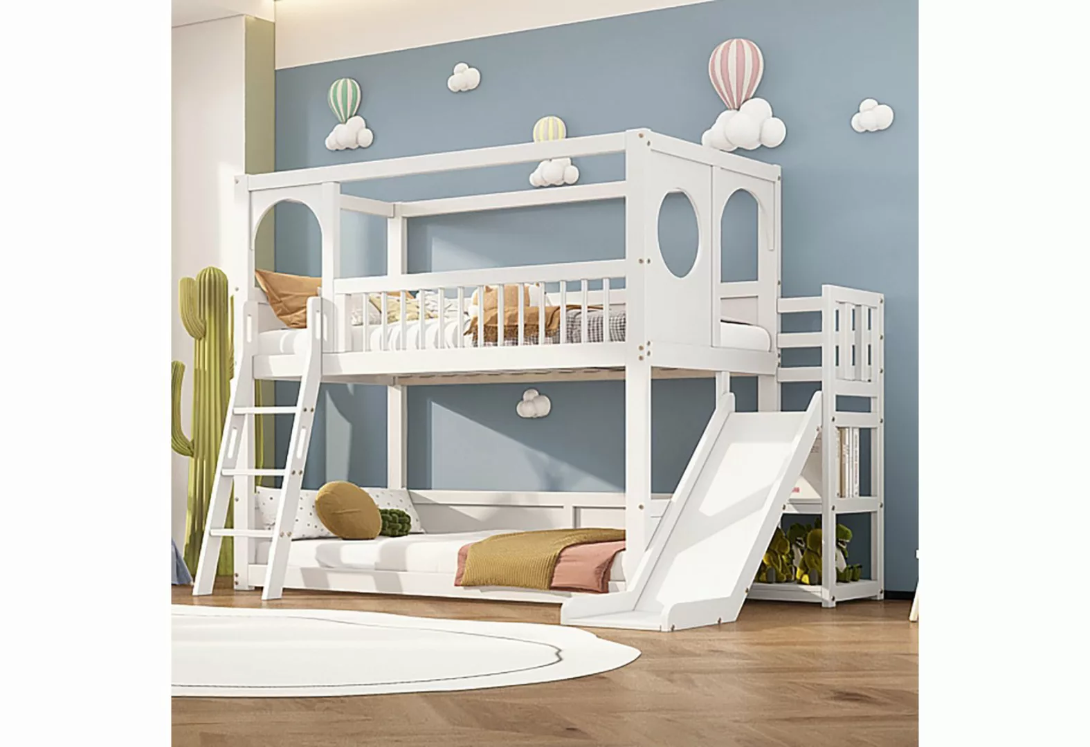 FUROKOY Etagenbett Kinderbett 90x200,multifunktionales Doppelbett mit Regal günstig online kaufen
