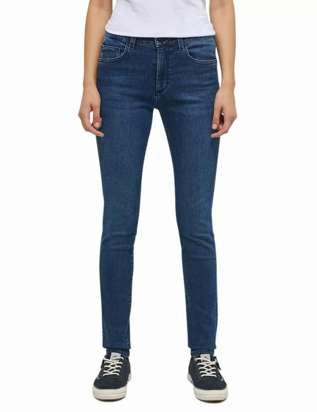 Mustang Damen Jeans SHELBY Skinny Fit - Blau - Blue Denim günstig online kaufen