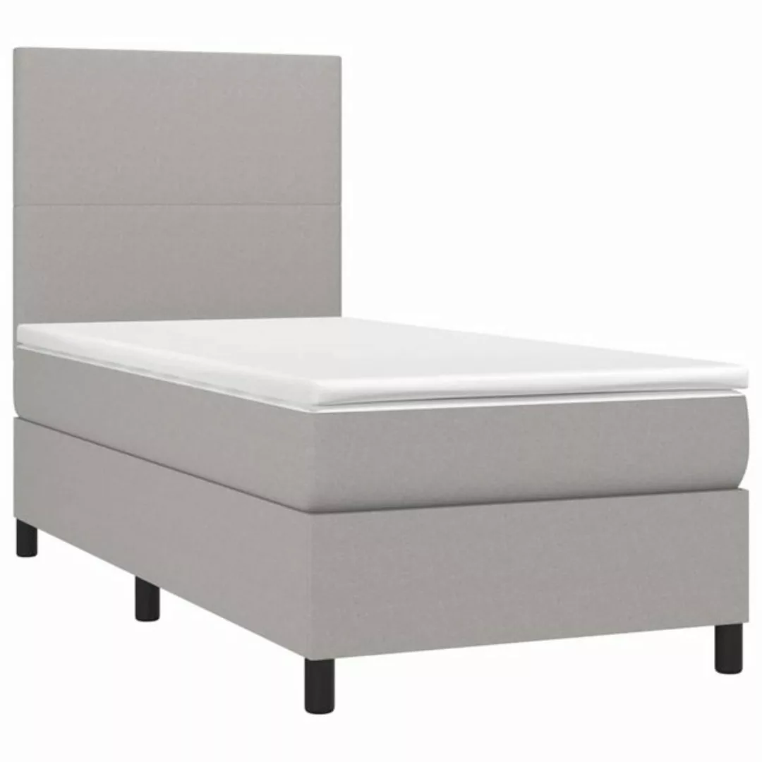 vidaXL Bett Boxspringbett mit Matratze Hellgrau 80x200 cm Stoff günstig online kaufen