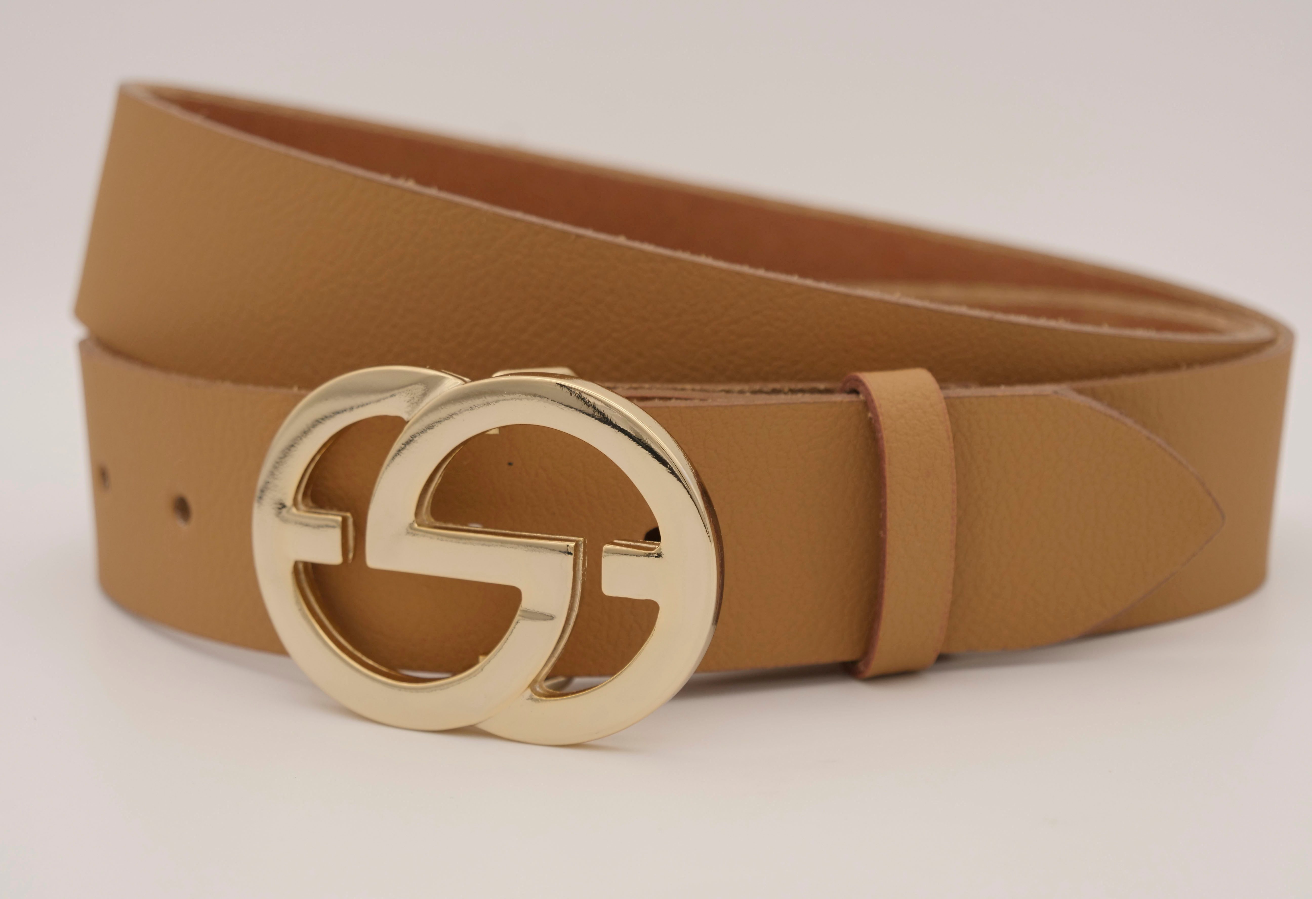 AnnaMatoni Ledergürtel mit goldener Schließe günstig online kaufen